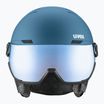 Lyžařská helma UVEX Wanted Visor stone blue matt/mirror blue/smoke