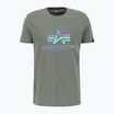 Pánské tričko Alpha Industries Basic Rainbow Reflective vintage green