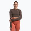 Dámský tréninkový top s dlouhým rukávem Gymshark Vital Seamless Crop Top penny brown marl