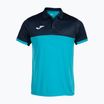 Pánské tenisové polo tričko Joma Montreal fluorescent turquoise/navy blue
