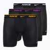 Pánské boxerky  Nike Everyday Cotton Stretch 3 páry black/gold/black