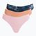Dámská tanga Under Armour Pure Stretch Ns 3 páry canyon pink/black