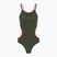 Dámské jednodílné plavky arena One Double Cross Back One Piece dark sage/black/fluo red