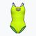 Dámské jednodílné plavky arena One Double Cross Back One Piece artic lime/plum/blue cosmo
