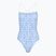Dámské jednodílné plavky Tommy Hilfiger Straight Neck Print floral stripe blue spell