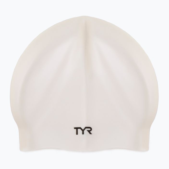 Silikonová plavecká čepice TYR Wrinkle-Free bílá LCS