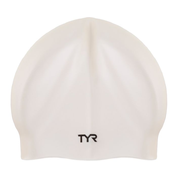 Silikonová plavecká čepice TYR Wrinkle-Free bílá LCS 2