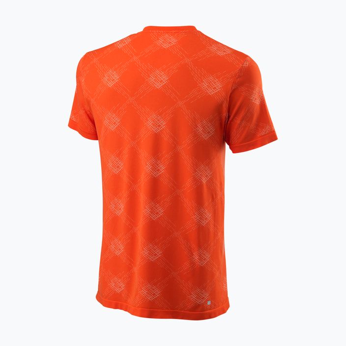Pánské tenisové tričko Wilson PWR SMLS Henley III orange WRA804501 2