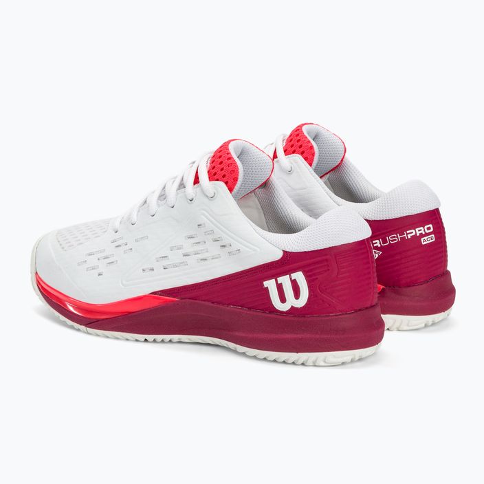 Dětské tenisové boty Wilson Rush Pro Ace JR white/beet red/diva pink 3