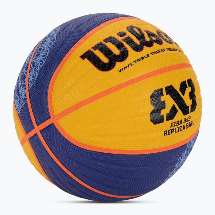 Basketbalový míč  Wilson Fiba 3X3 Replica Paris 2004 blue/yellow velikost 6 2