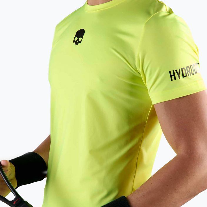 Pánské tenisové tričko HYDROGEN Basic Tech Tee fluorescenčně žluté barvy 3