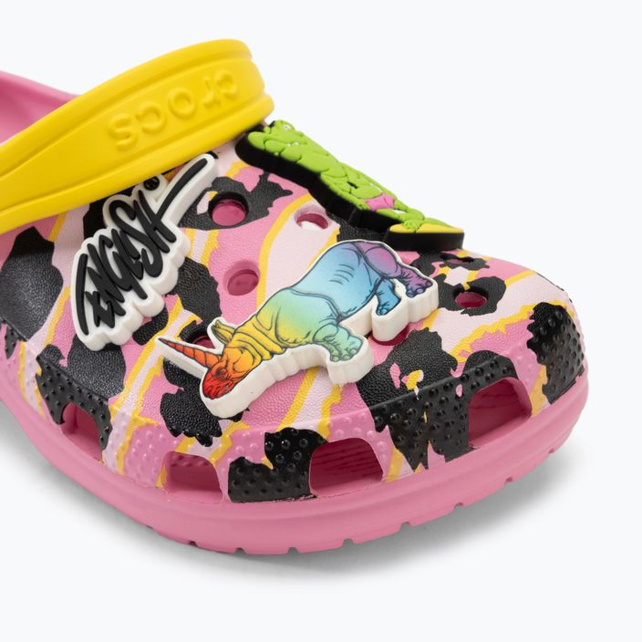 Dětské nazouváky  Crocs Ron English Party Animals Classic Clog Kids pink lemonade/multi 9