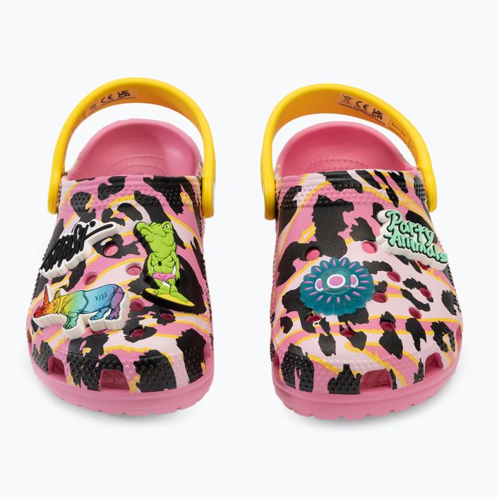 Dětské nazouváky  Crocs Ron English Party Animals Classic Clog Kids pink lemonade/multi 10