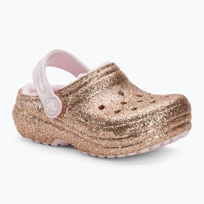 Dětské žabky Crocs Classic Lined Glitter Clog gold/barely pink 2