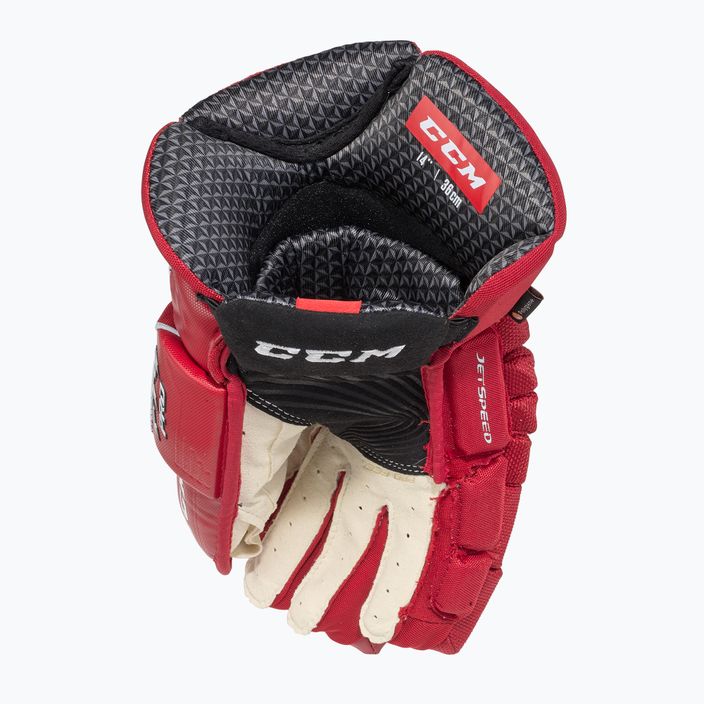 Hokejové rukavice  CCM JetSpeed FT4 Pro SR red/white 4