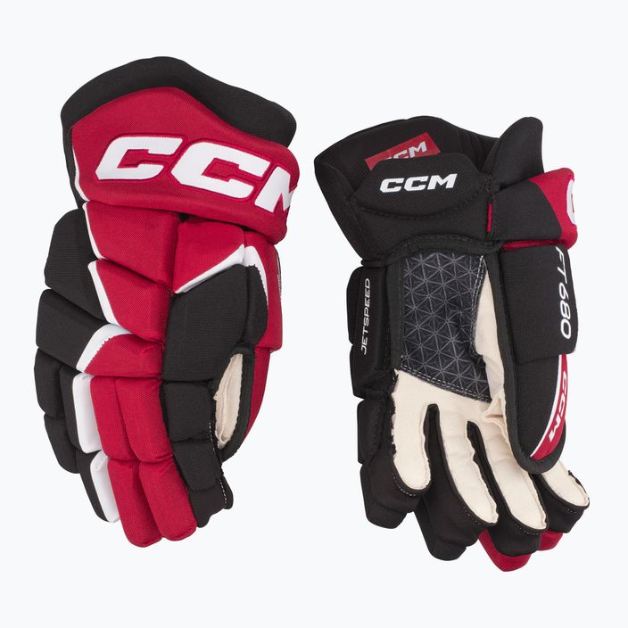 Hokejové rukavice  CCM JetSpeed FT680 SR black/red/white 2