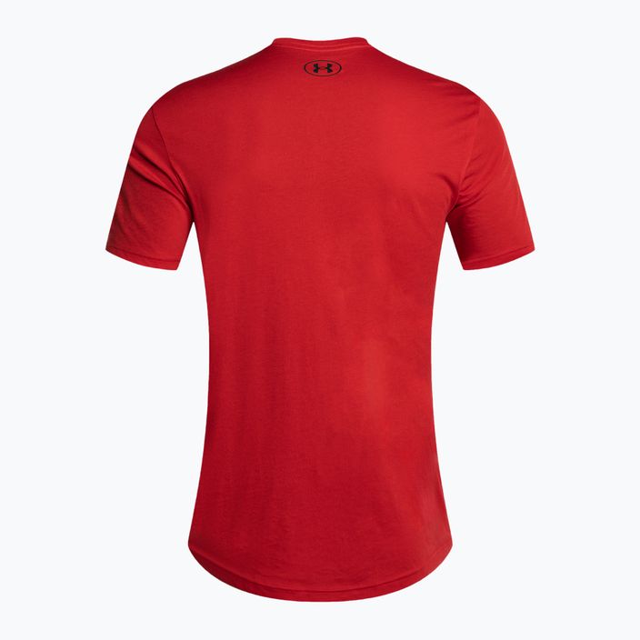 Pánské tréninkové tričko Under Armour Sportstyle Left Chest SS červené/černé 5