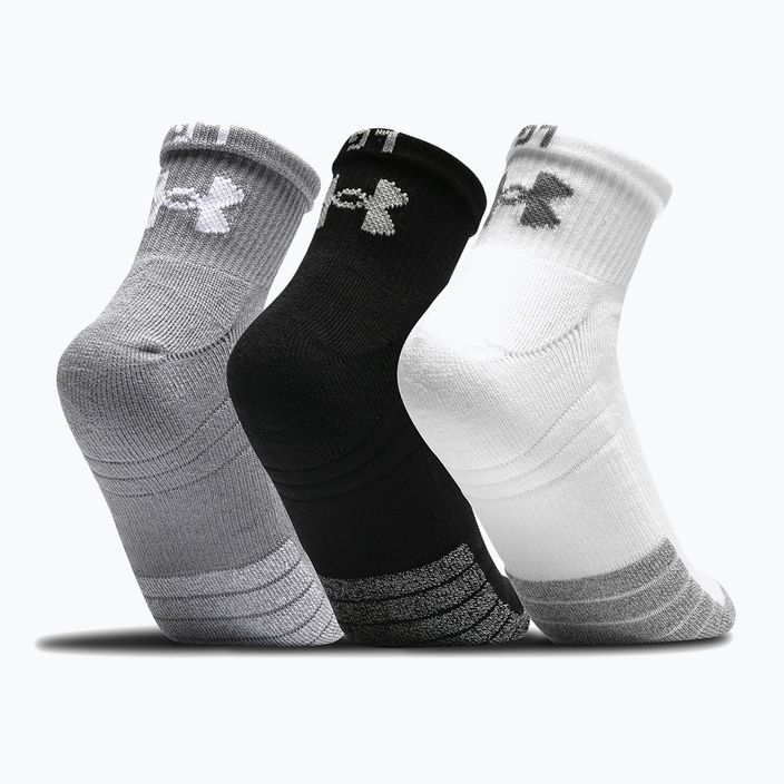 Under Armour Heatgear Quarter sportovní ponožky 3 páry šedá/černá/bílá 1353262 2