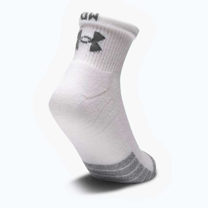 Under Armour Heatgear Quarter sportovní ponožky 3 páry bílé a šedé 1353262 2