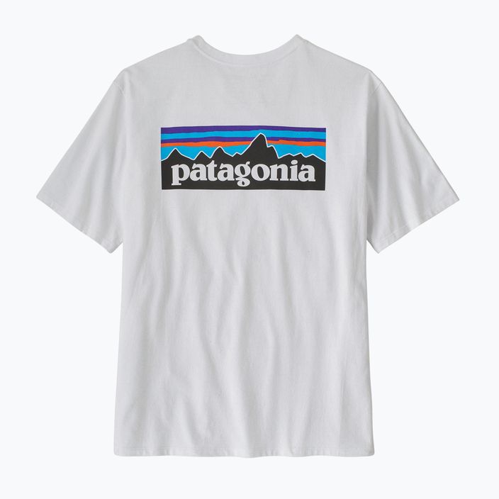Pánské trekingové tričko Patagonia P-6 Logo Responsibili-Tee white 4