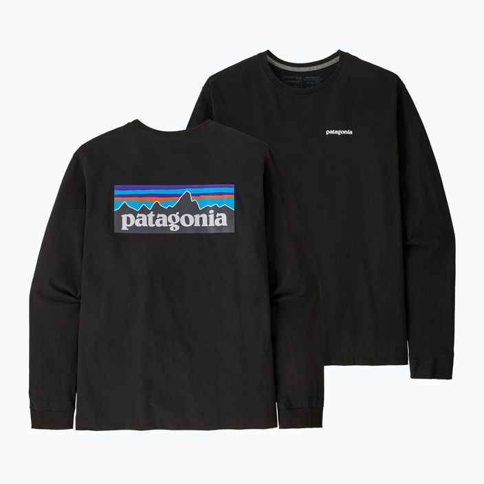 Pánské trekové tričko longsleeve Patagonia P-6 Logo Responsibili black 3