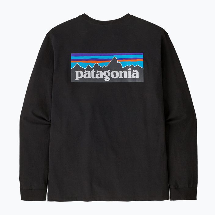 Pánské trekové tričko longsleeve Patagonia P-6 Logo Responsibili black 5