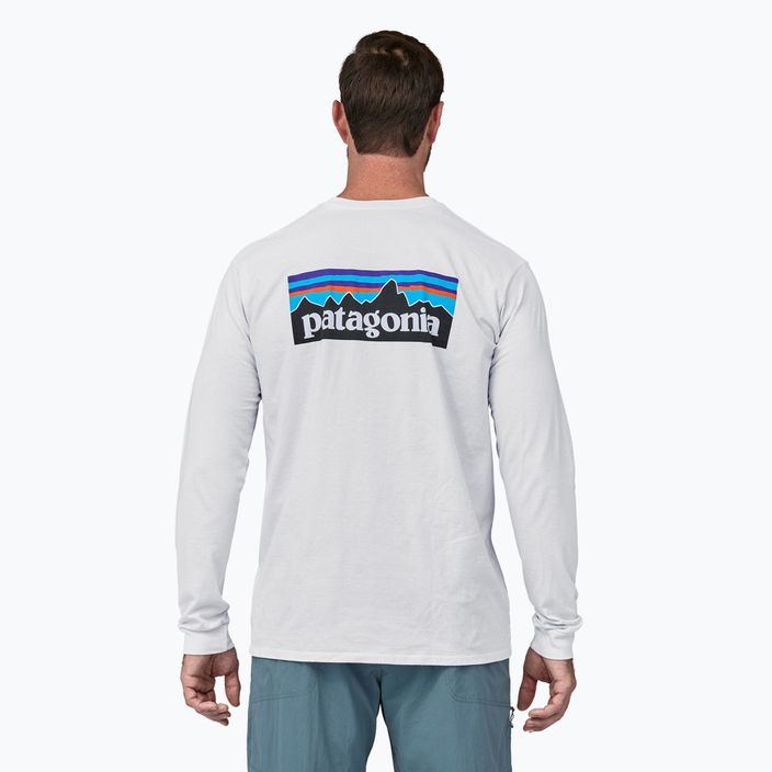 Pánské tričko Patagonia P-6 Logo Responsibili Longsleeve white 2