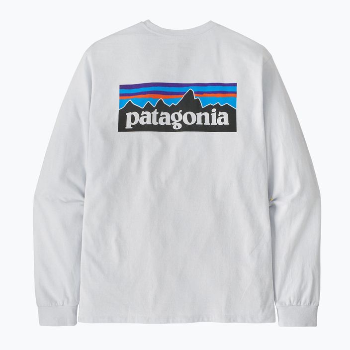 Pánské tričko Patagonia P-6 Logo Responsibili Longsleeve white 5