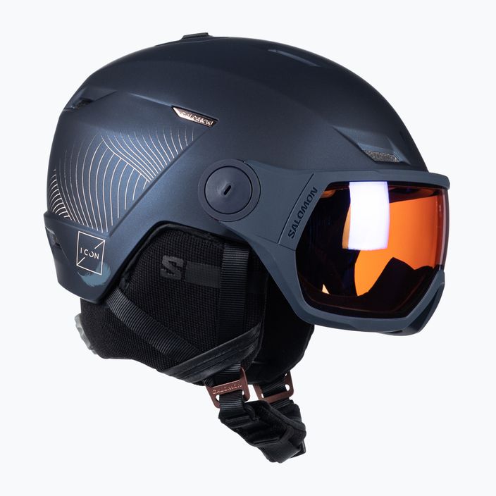 Dámská lyžařská helma Salomon Icon LT Visor Photo Sigma S1-S3 navy blue L41529800