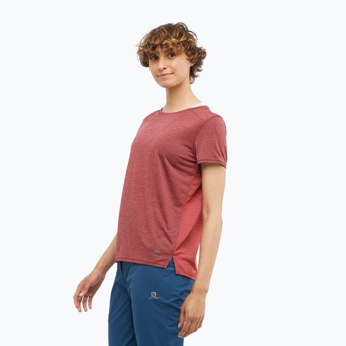 Dámské trekingové tričko Salomon Outline Summer SS červené LC1708900 2