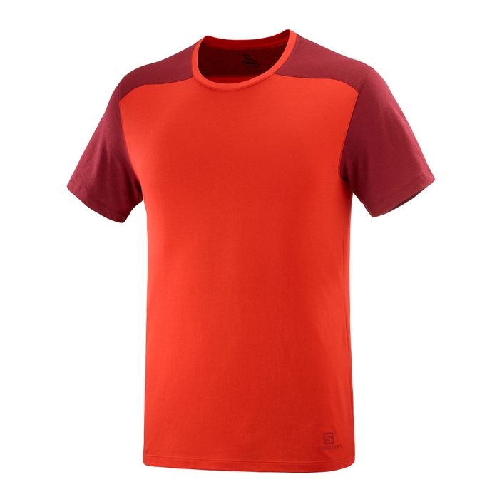 Pánské trekingové tričko Salomon Essential Colorbloc červené LC1716000 2