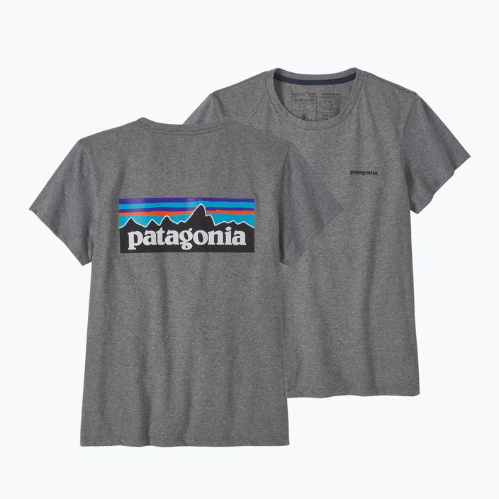 Dámské trekové tričko Patagonia P-6 Logo Responsibili-Tee gravel heather 3