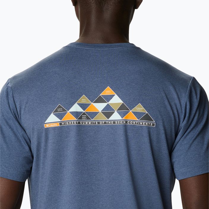 Pánské trekingové tričko Columbia Tech Trail Graphic Tee modré 1930802 3