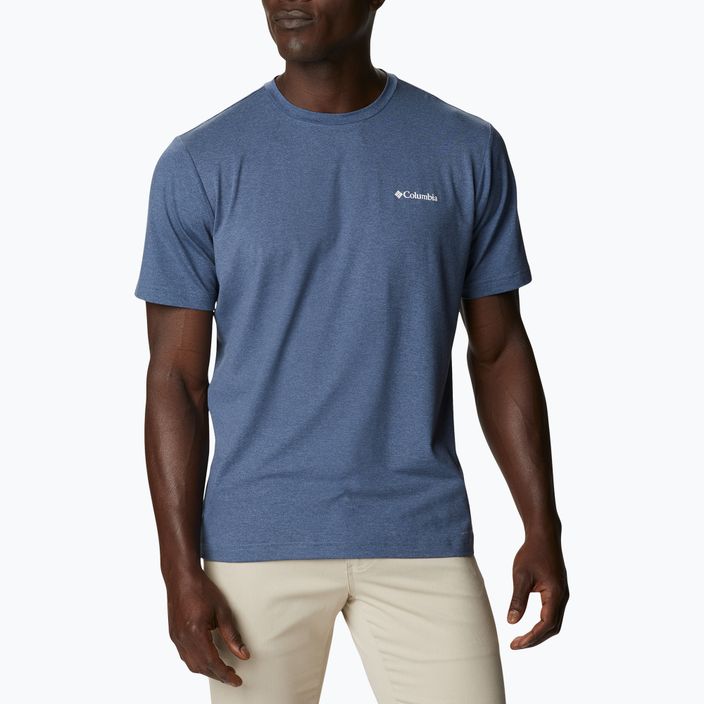 Pánské trekingové tričko Columbia Tech Trail Graphic Tee modré 1930802 5