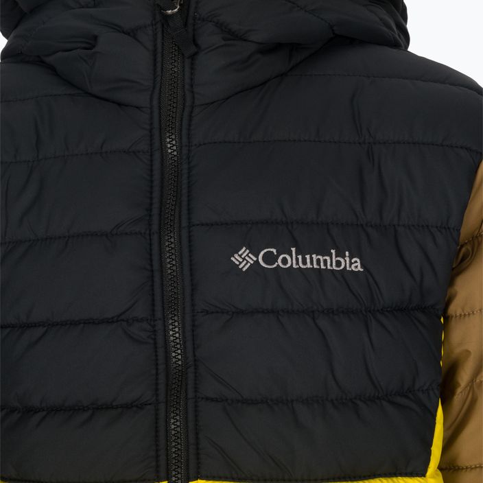 Dětská péřová bunda s kapucí Columbia Powder Lite Black and Yellow 1802901 3