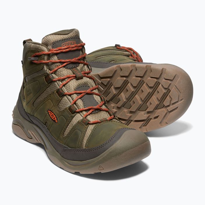 Pánské trekové boty KEEN Circadia Mid Wp green-brown 1026766 14