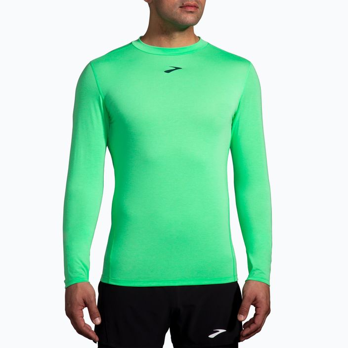 Pánské běžecké tričko longsleave   Brooks High Point hyper green