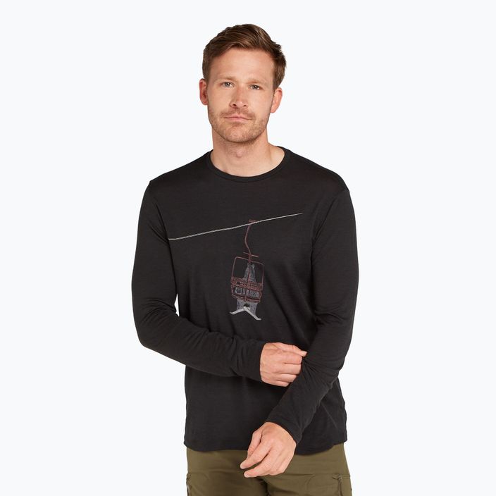 Pánské tričko Longsleeve Icebreaker Merino 150 Tech Lite Bear Lift black