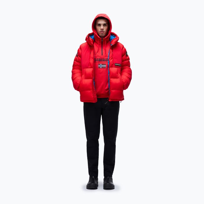 Pánská mikina Napapijri Burgee Half Zip Hooded 2.0 red goji 2