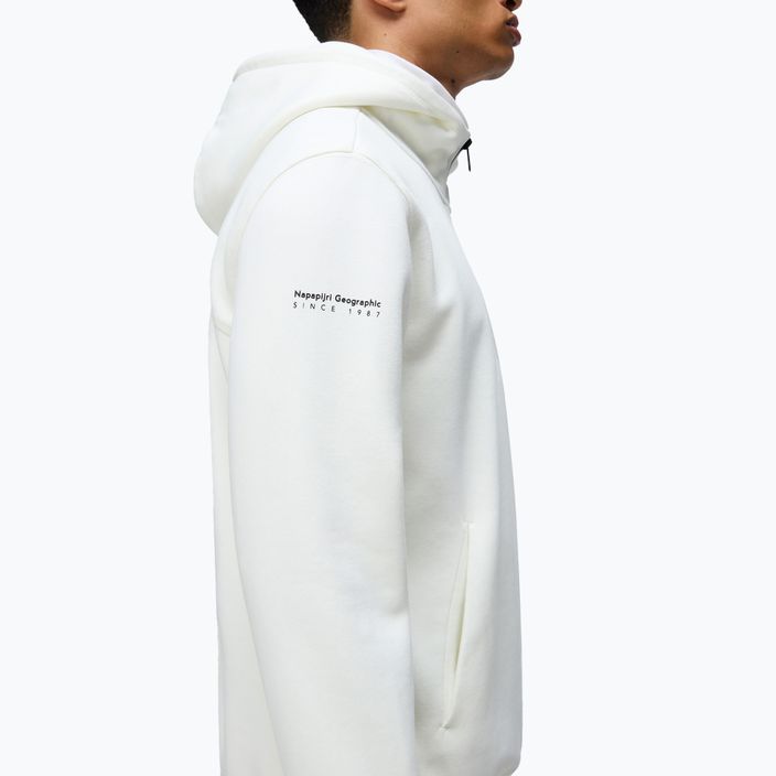 Pánská mikina Napapijri B-Badge Half Zip Hooded white heron 4