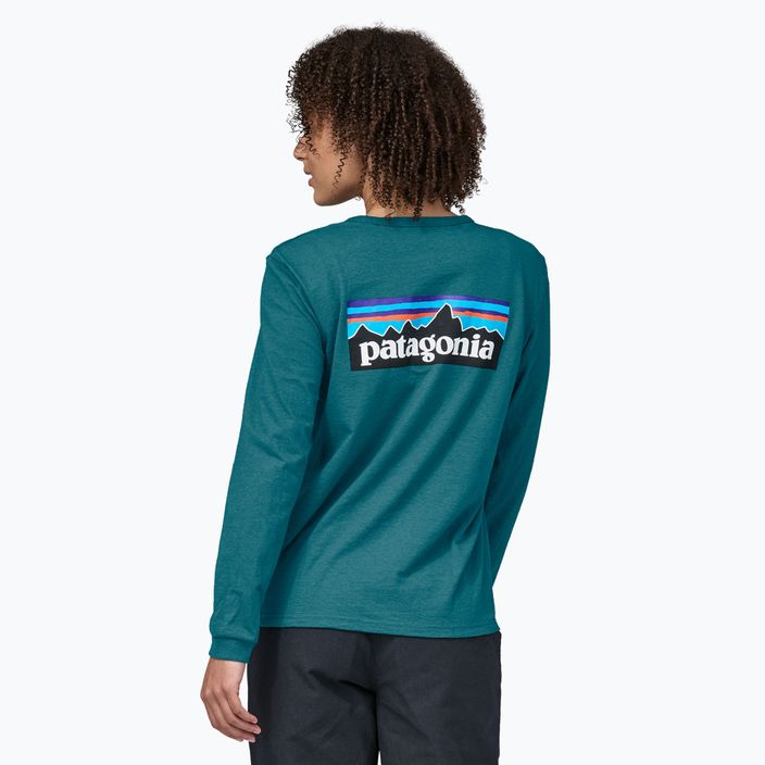 Dámské trekové tričko longsleeve Patagonia P-6 Logo Responsibili-Tee belay blue 2