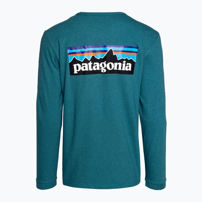 Dámské trekové tričko longsleeve Patagonia P-6 Logo Responsibili-Tee belay blue 4