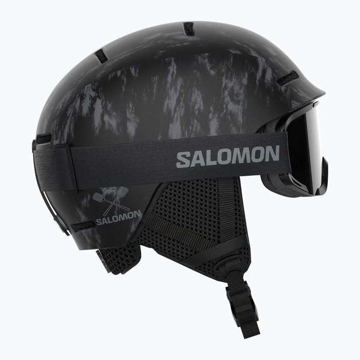 Dětská lyžařská helma Salomon Player Combo + brýle XV Jr black&tie/black silver 6