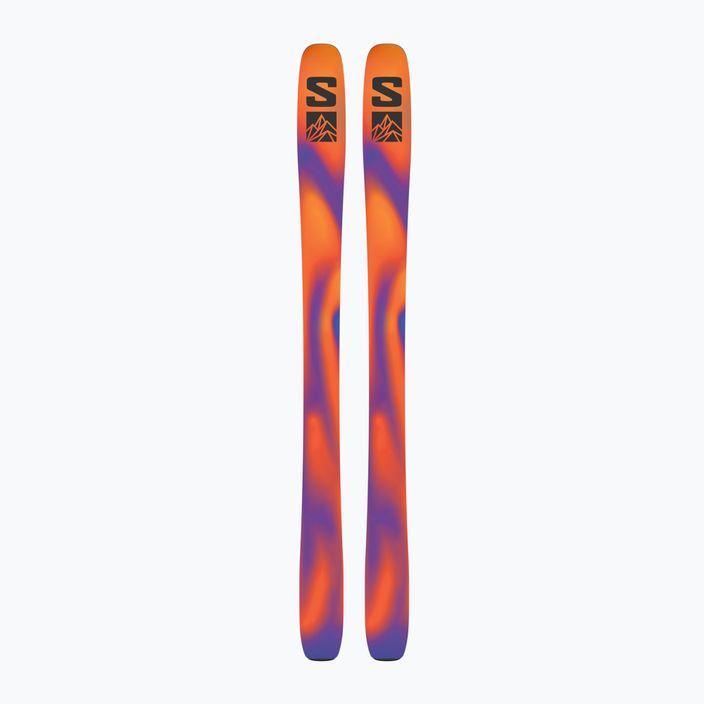 Salomon QST 98 + Skins reef waters/flame orange/royal purple sjezdové lyže 6