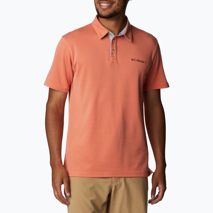 Pánské tričko s límečkem Columbia Nelson Point oranžové 1772721849