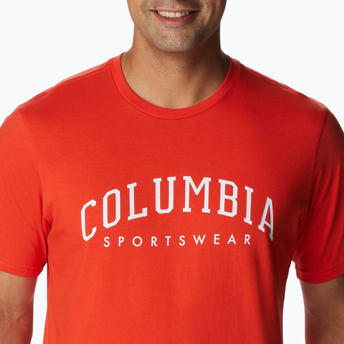 Pánské trekingové tričko  Columbia Rockaway River Graphic červené 2022181 5