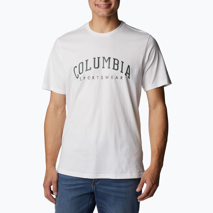 Pánské trekingové tričko  Columbia Rockaway River Graphic bílé 2022181