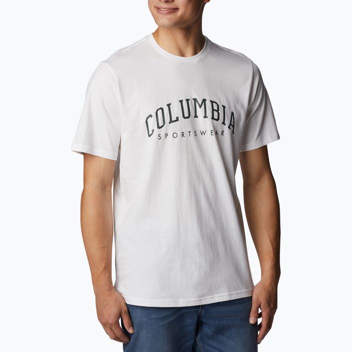 Pánské trekingové tričko  Columbia Rockaway River Graphic bílé 2022181 3