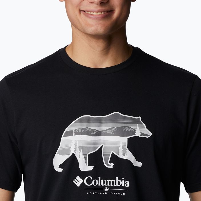 Pánské trekingové tričko  Columbia Rockaway River Graphic černé 2036401 5