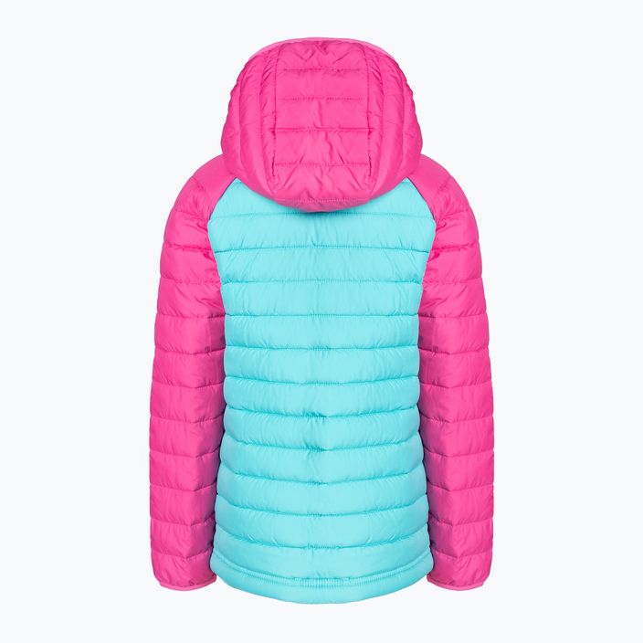 Dětská péřová bunda Columbia Powder Lite s kapucí geyser/pink ice 2